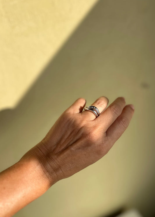 Anillo wave acero