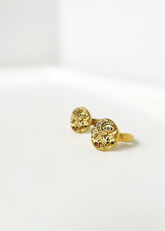 Anillo luna y estrellas