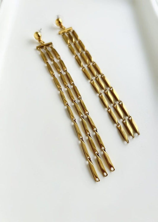 Pendientes triple cadena