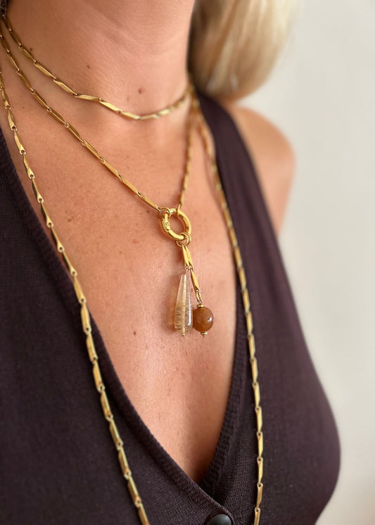 Collar cuarzo y cristal