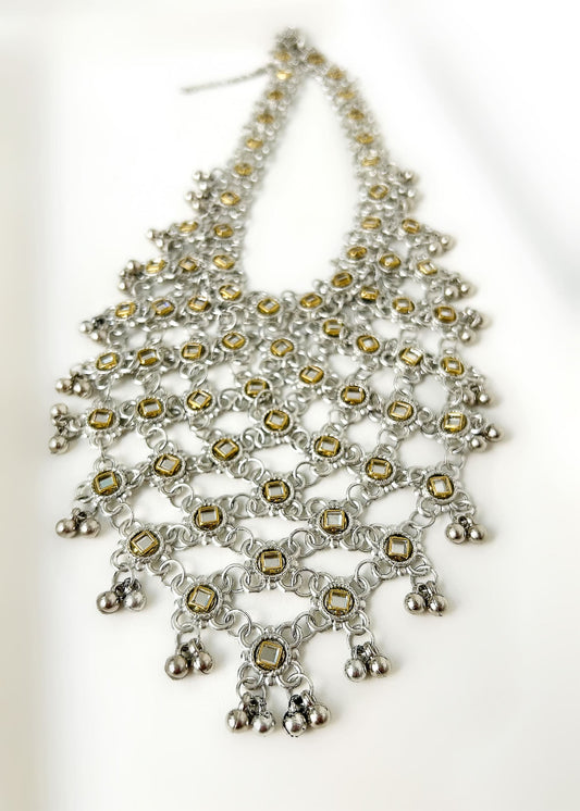 Gargantilla Malla plateada