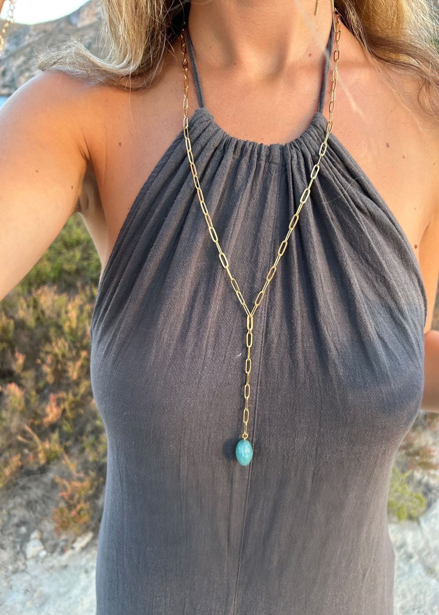 Collar con jade azul