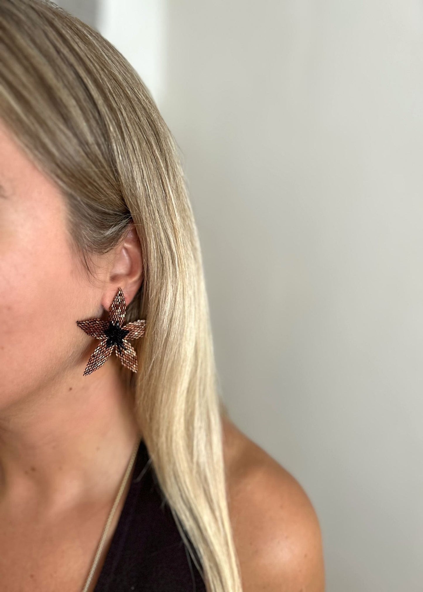 Pendientes flor cristal