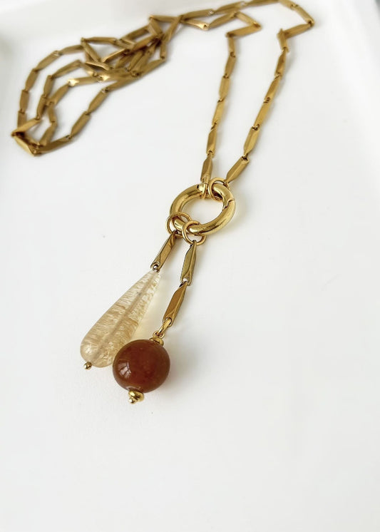 Collar cuarzo y cristal