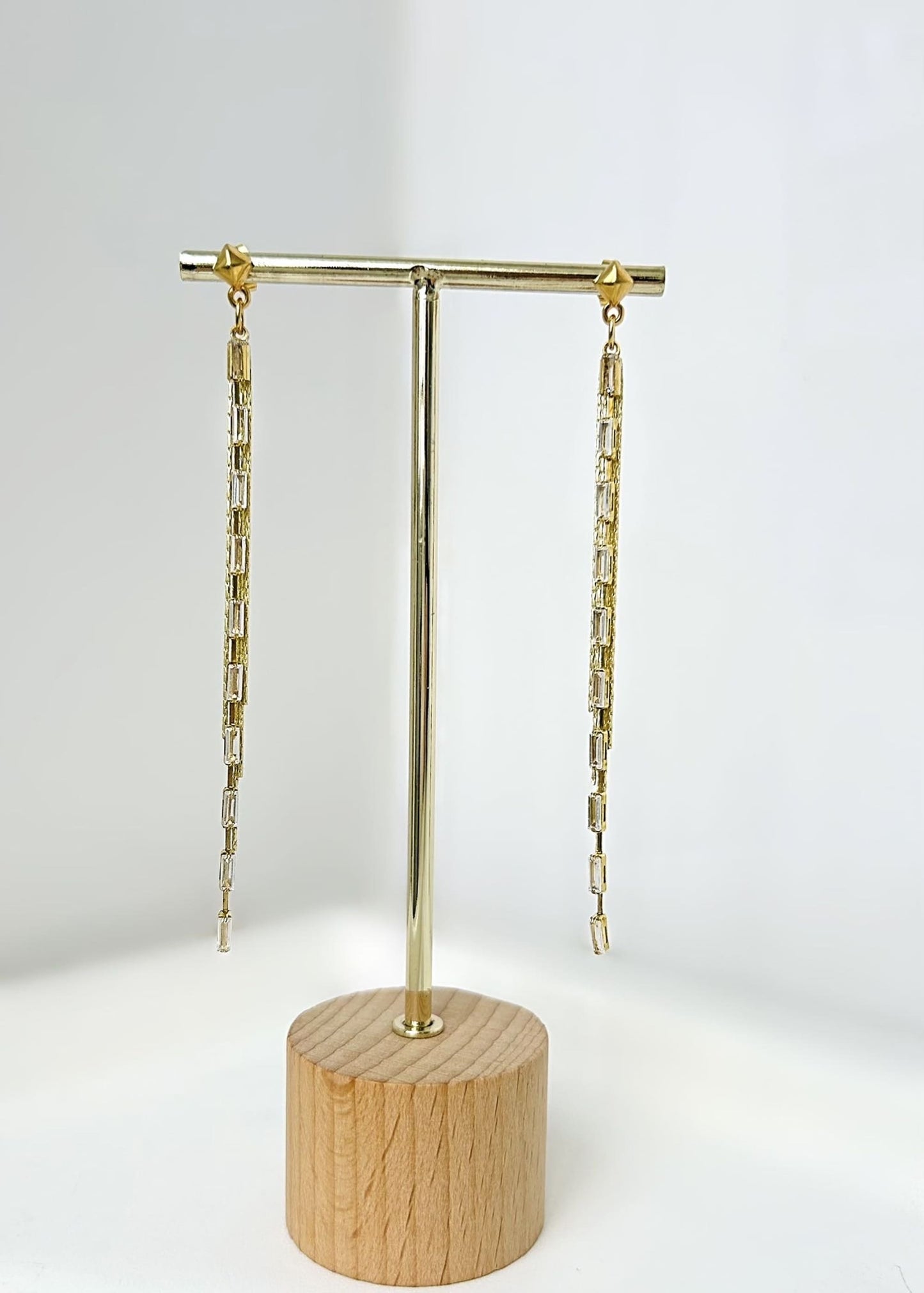 Pendientes cadena y cristal