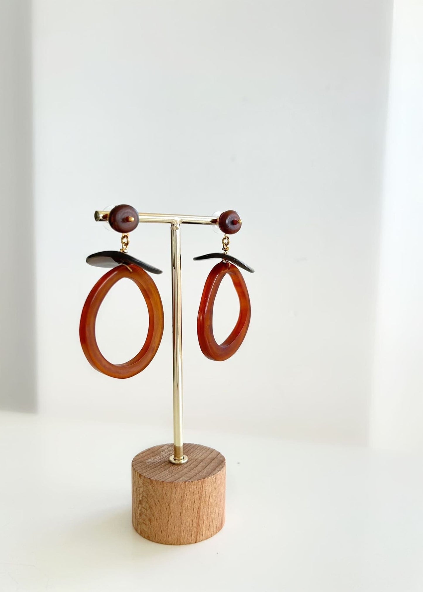 Pendientes aros marrones