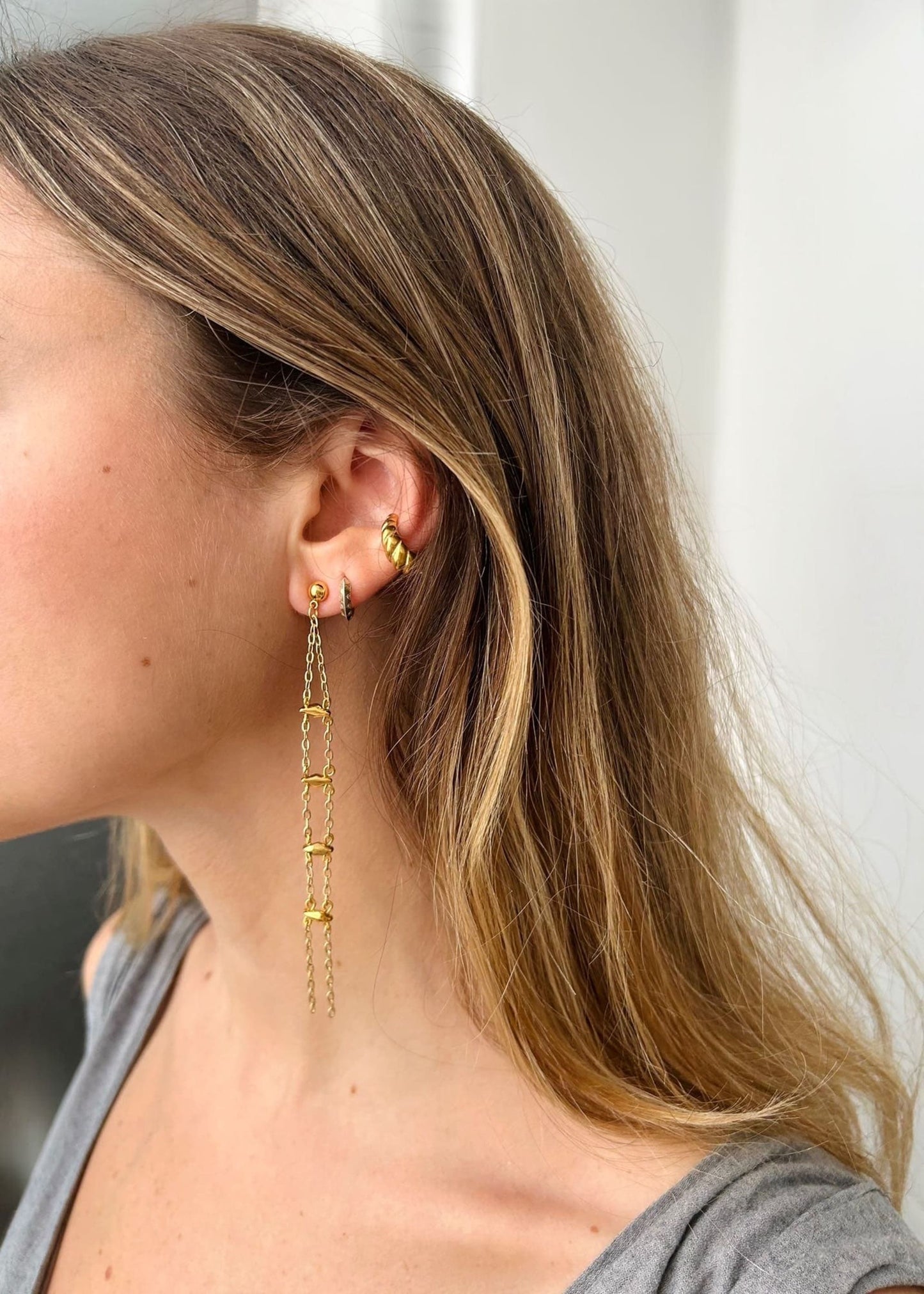 Pendientes doble cadena