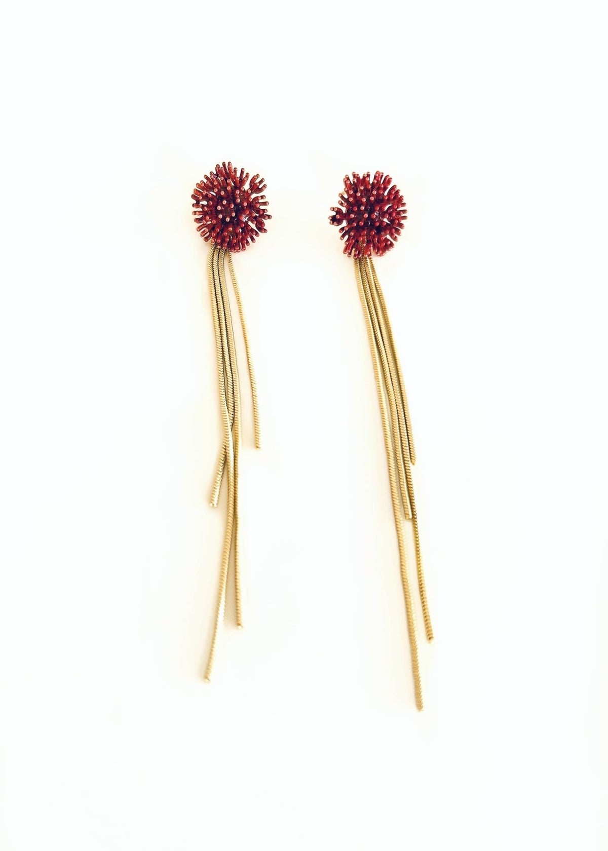 Pendientes flor roja