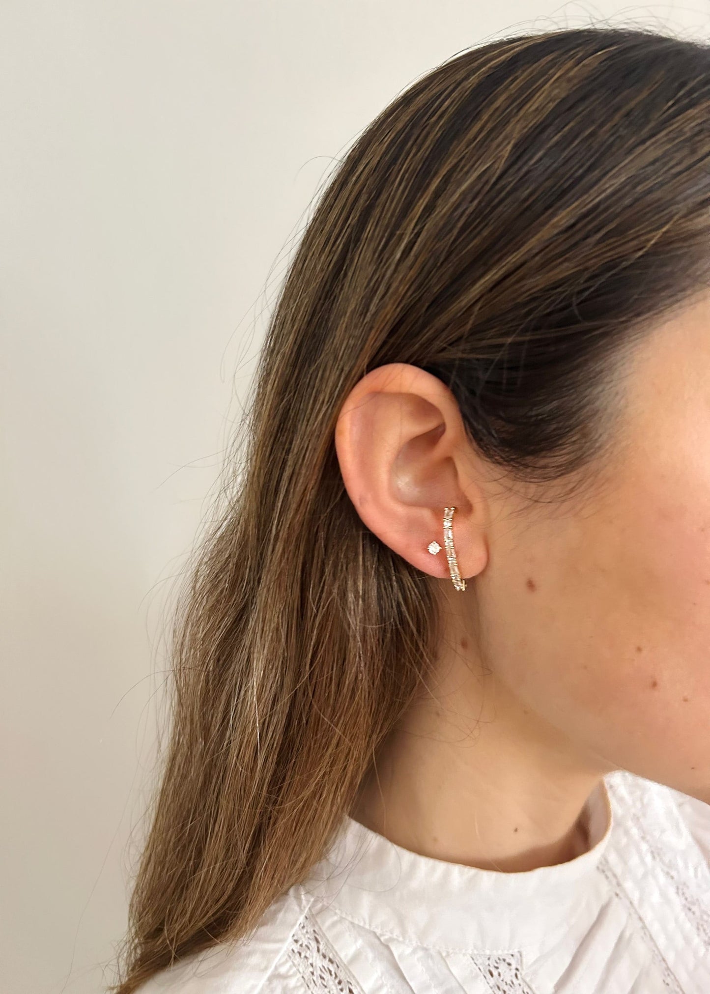 Ear cuffs plata y circonitas