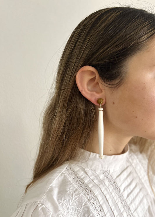 Pendientes Largos Blancos