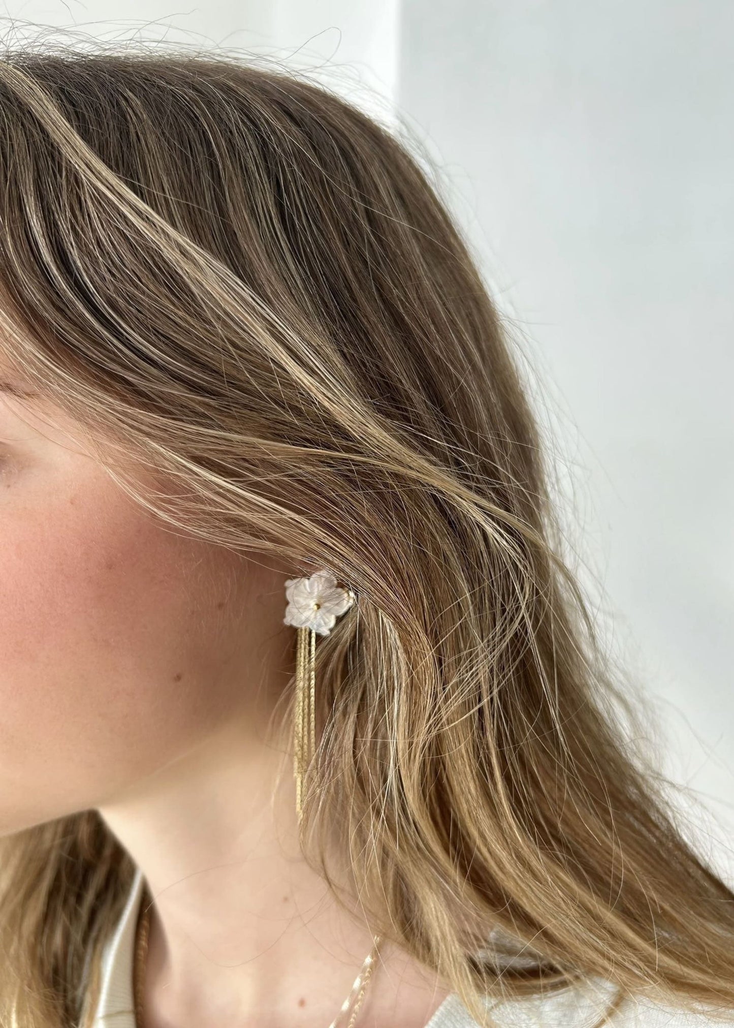 Pendientes flor de nácar