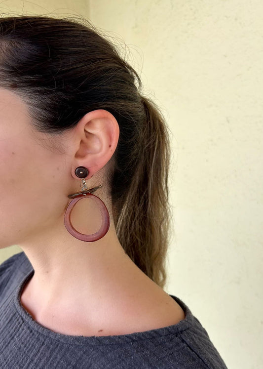 Pendientes aros marrones