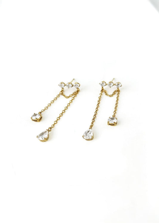 Pendientes cadena y circonitas