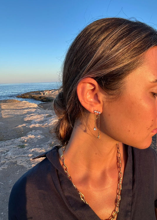 Pendientes cadena y circonitas
