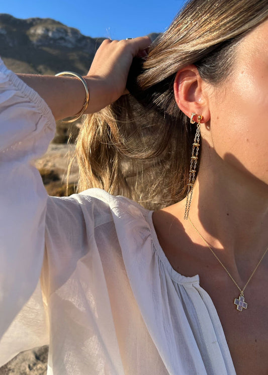 Pendientes doble cadena