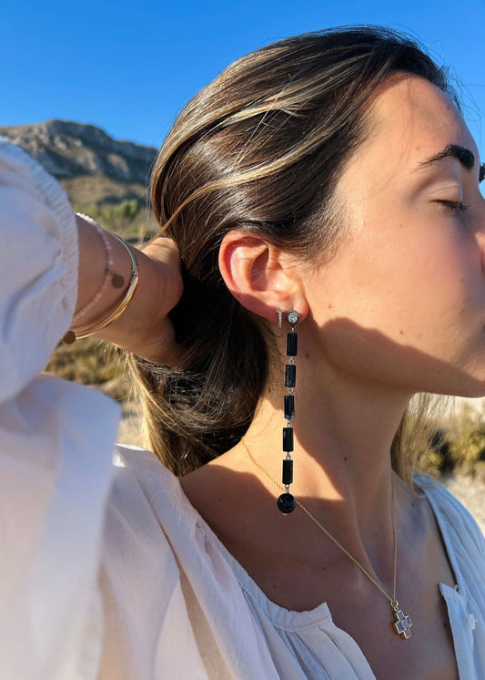 Pendientes obsidiana