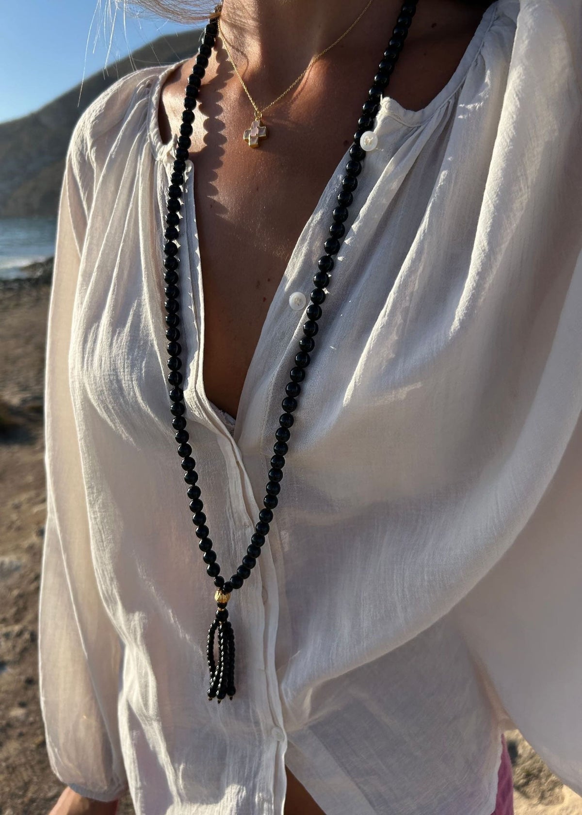 Collar borla oníx