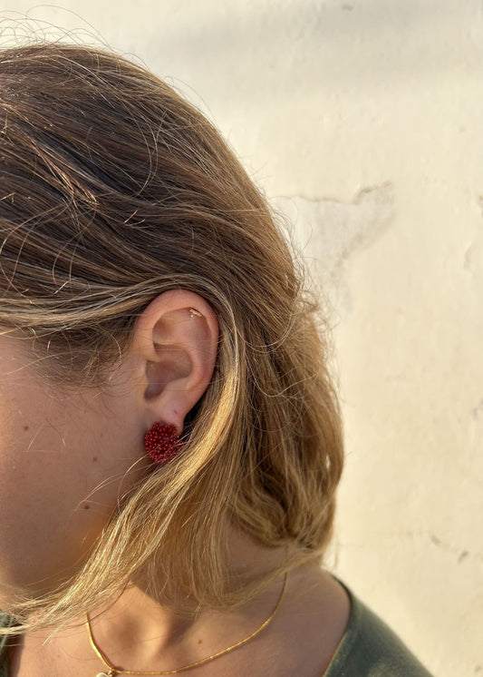Pendientes flor roja